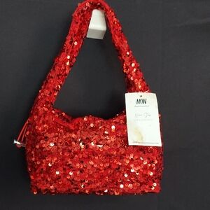 MOST WANTED Red Sequin Handbag